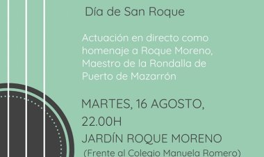 ACTUACIÓN EN DIRECTO DE LA RONDALLA DE MAZARRÓN EN HOMENAJE A ROQUE MORENO, MAESTRO DE LA RONDALLA DE PUERTO DE MAZARRÓN