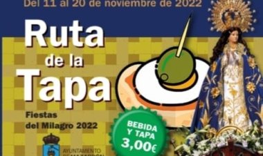 MAZARRON: RUTA DE LA TAPA DE LAS FIESTAS DEL MILAGRO 2022