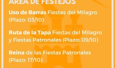 La Concejalía de Festejos del Ayuntamiento de Mazarrón se prepara para la celebración de las Fiestas de Milagro y las Fiestas Patronales
