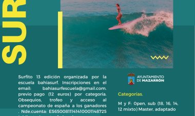 Surfito 13: Mazarrón se prepara para una competición de surf de primer nivel.