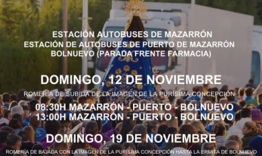 El Ayuntamiento ofrecerá un servicio de autobuses gratuitos para la Romería de Bolnuevo.