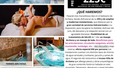 Excursión al Balneario de Archena del 10 al 12 de diciembre!