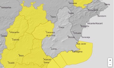 Meteorología mantiene aviso amarillo por fenómenos costeros, ampliando para hoy el aviso por vientos en el Noroeste de la Región de Murcia