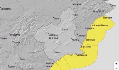 Meteorología advierte de viento hasta 60 km/h y olas de 2 m mañana en el litoral de toda la Región