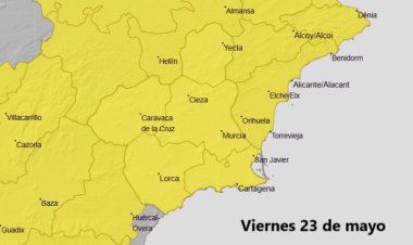 Activada la alerta amarilla en toda la Región de Murcia por lluvias