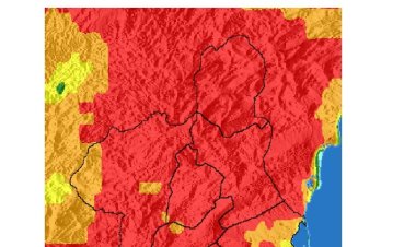 El nivel de riesgo de incendio forestal previsto para hoy lunes es EXTREMO en prácticamente toda la Región
