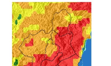 El nivel de riesgo de incendio forestal previsto para hoy es extremo o muy alto en toda la Región