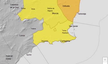 La AEMET advierte de temperaturas de hasta 39º hoy en la Vega del Segura y 36º en Campo de Cartagena y Mazarrón.