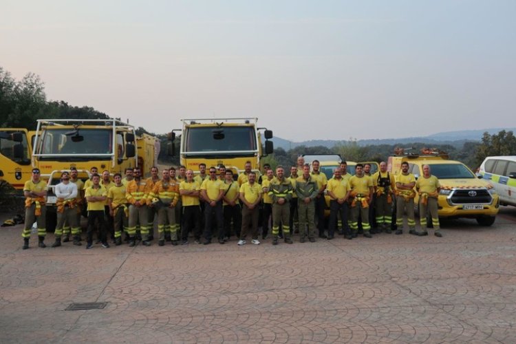 Los efectivos de la Región de Murcia concluyen su misión en los incendios forestales de Cáceres