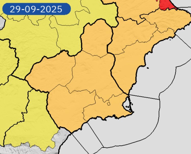 Meteorología advierte de lluvia hasta 30 litros por metro cuadrado en una hora hoy y mañana y emite aviso de nivel naranja