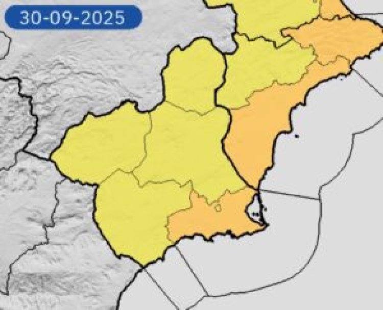 Meteorología advierte de lluvia hasta 30 litros por metro cuadrado en una hora hoy y mañana y emite aviso de nivel naranja