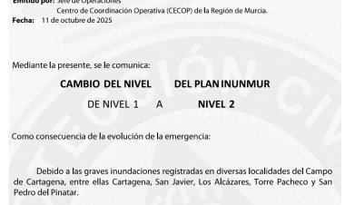 Se activa el nivel 2 del Plan Inunmur con motivo de las graves inundaciones