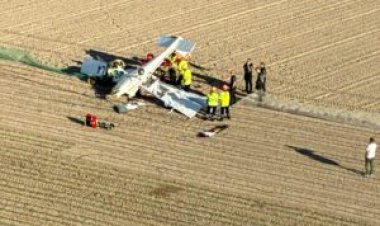 Servicios de emergencia no han podido salvar la vida del piloto tras un accidente aéreo en La Ñorica, Totana.