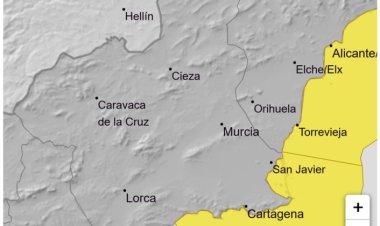 AEMET informa de aviso AMARILLO por fenómenos costeros en Campo de Cartagena y Mazarrón para el próximo día 20.
