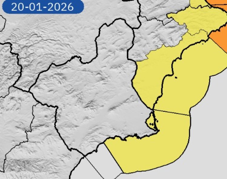 La AEMET advierte de temporal en la costa para la tarde del martes hasta el miércoles por la mañana. Aviso amarillo en Campo de Cartagena y Mazarrón