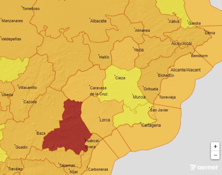 Meteorología espera para mañana miércoles rachas de viento de hasta 100 km/h en la Región de Murcia