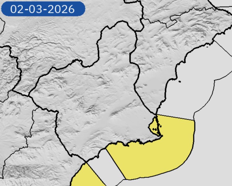 La Agencia Estatal de Meteorología informa de nivel amarillo por fenómenos costeros el lunes 2 de marzo.