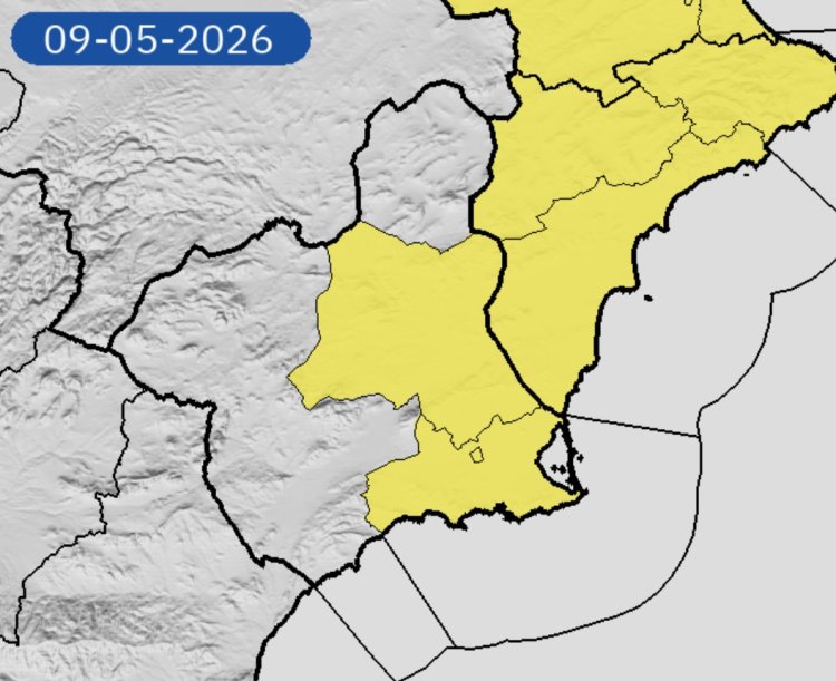 Meteorología advierte de lluvia (15 litros en una hora) y tormentas mañana sábado en la Vega del Segura y el Campo de Cartagena