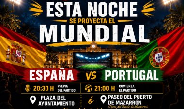 Pantallas gigantes para animar a España esta noche en Mazarrón y Puerto