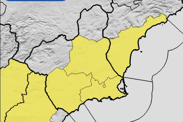 Meteorología actualiza aviso de fenómenos adversos por lluvias y tormentas para hoy viernes en la Región de Murcia