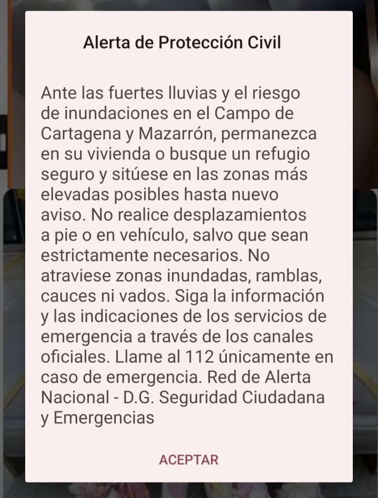Mazarrón, bajo aviso rojo por lluvias: AEMET eleva al máximo la alerta ante el riesgo de inundaciones