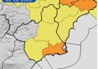 Meteorología actualiza aviso de fenómenos adversos de nivel naranja-amarillo por lluvias y tormentas para el domingo 18 de octubre en la mayor parte de la Región de Murcia