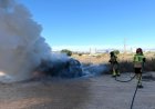 Servicios de emergencia han hallado muerta a una persona en el interior de un turismo que ardía, en Mazarrón.