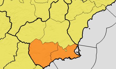 La AEMET advierte de nivel naranja por lluvia mañana sábado en el Campo de Cartagena y Guadalentín, donde se esperan 30 litros por metro cuadrado en una hora.