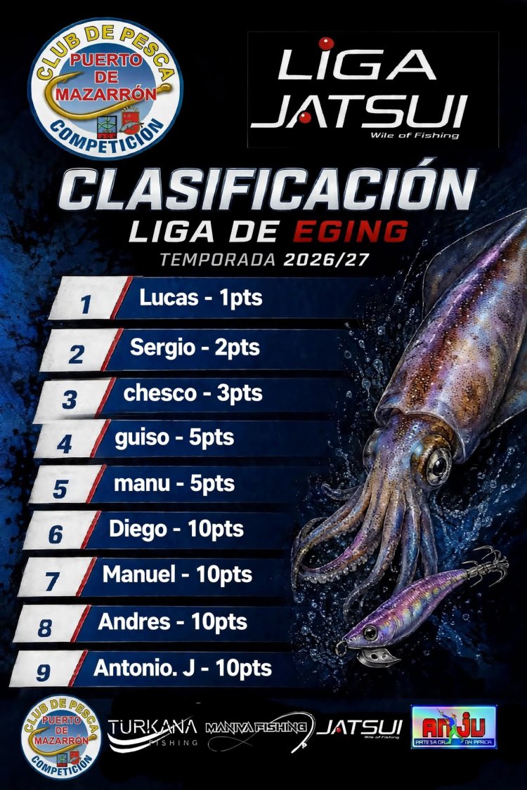 EL EGING DEL CLUB DE PESCA PUERTO DE MAZARRÓN ARRANCA LA TEMPORADA 2026-2027