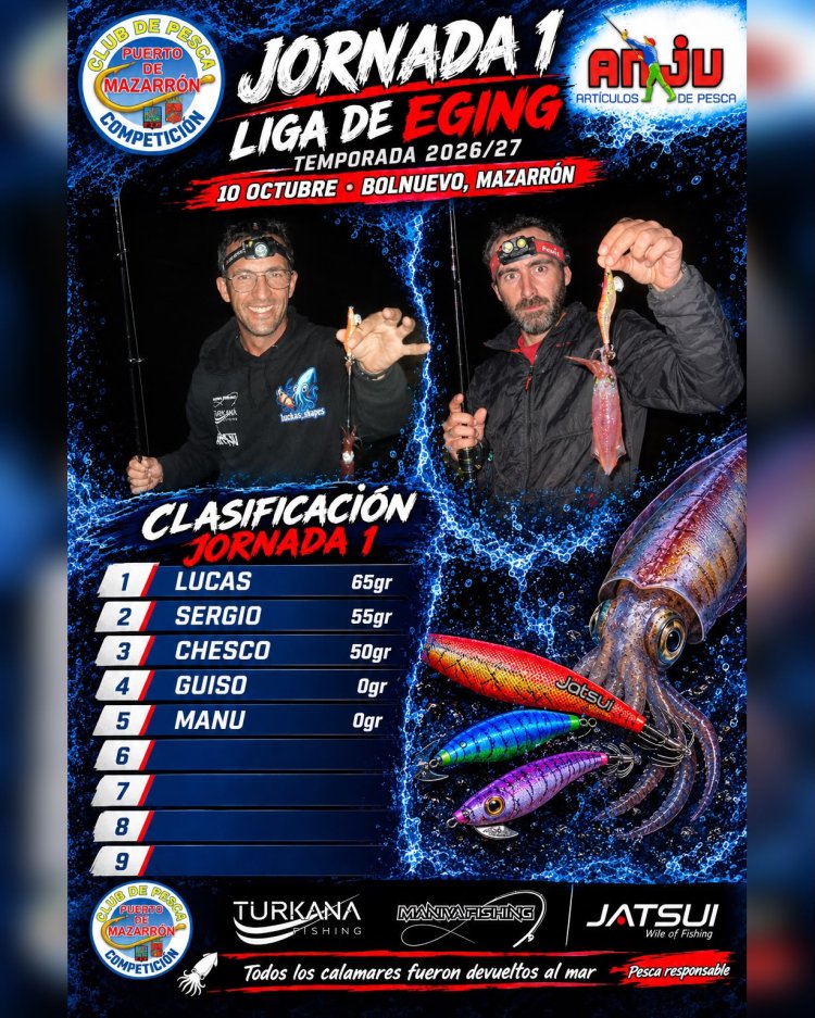 EL EGING DEL CLUB DE PESCA PUERTO DE MAZARRÓN ARRANCA LA TEMPORADA 2026-2027